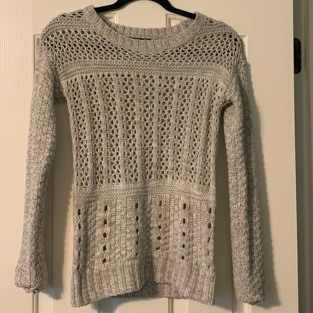 grey sweater with pattern